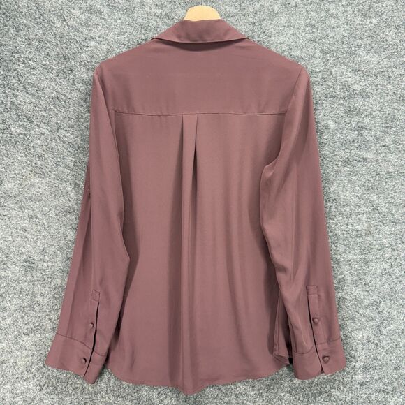 Express Shirt Women M Medium Pink Button Up Collared Long Sleeve Portfolio Slim - Picture 2 of 6